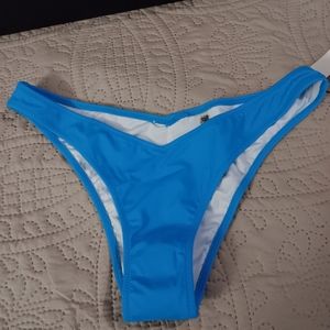 PINK VICTORIA SECRET BRAZILIAN CUT TURQUOISE BIKINI BOTTOM SIZE MEDIUM.